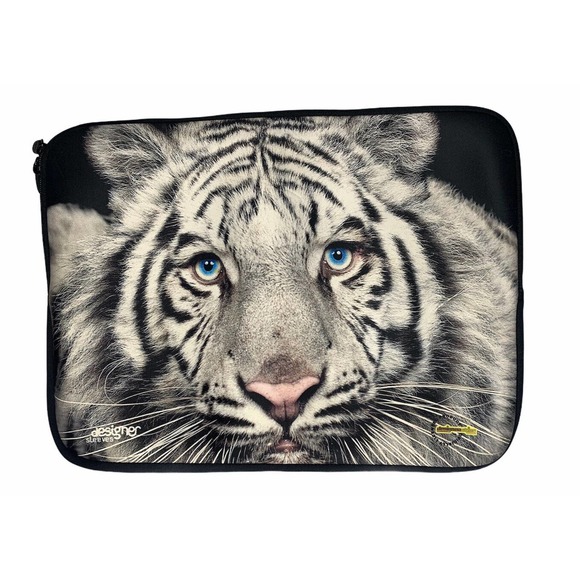 Designer Skins Sleeves White Tiger Zip Top Laptop Case Cover 17" - Picture 4 of 7